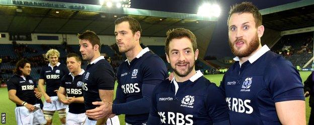 Scotland players celebrating