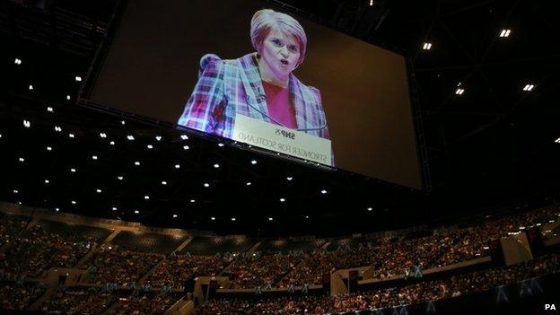 First Minister of Scotland Nicola Sturgeon speaks at the Nicola Sturgeon rally at the SSE Hydro in Glasgow