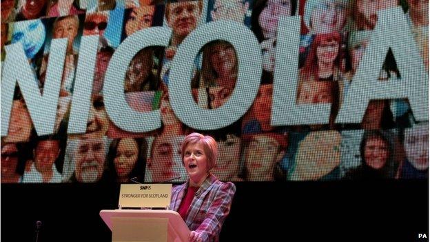 First Minister of Scotland Nicola Sturgeon speaks at the Nicola Sturgeon rally