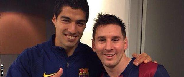 Luis Suarez and Lionel Messi