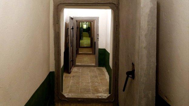 A long corridor in the bunker, built by late communist dictator Enver Hoxha, in Tirana, Albania - 22 November 2014