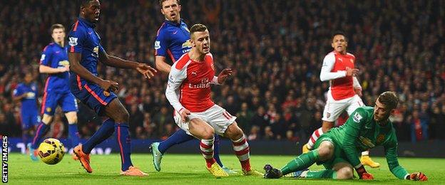 Jack Wilshere, Arsenal v Manchester United