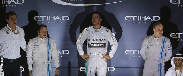 Podium with Lewis Hamilton