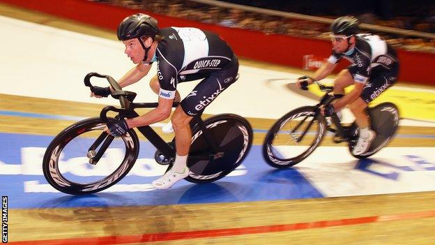 Mark Cavendish (right) and fellow Omega Pharma-Quick-Step rider Iljo Keisse