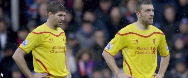 Steven Gerrard and Rickie Lambert, Liverpool v Crystal Palace