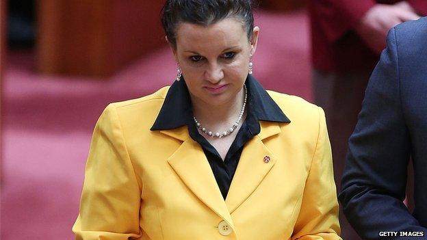 Senator for Tasmania Jacqui Lambie is sworn in during an official ceremony on 7 July 2014 in Canberra, Australia.