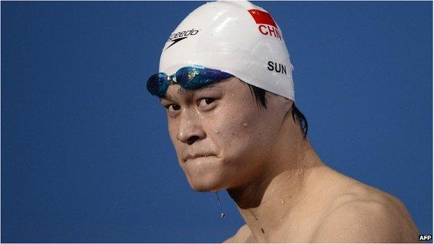 Chinese swimmer Sun Yang competes in Barcelona in 2013