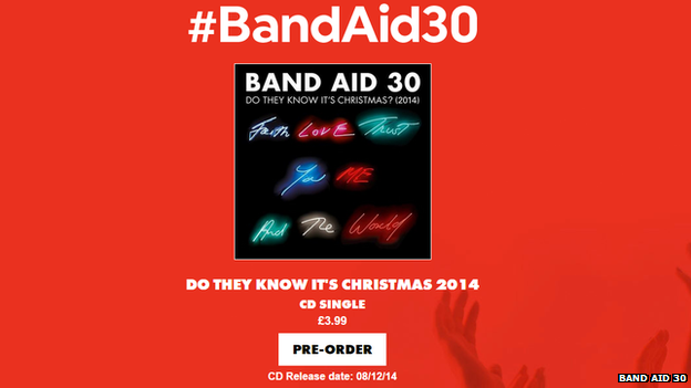 Band Aid website