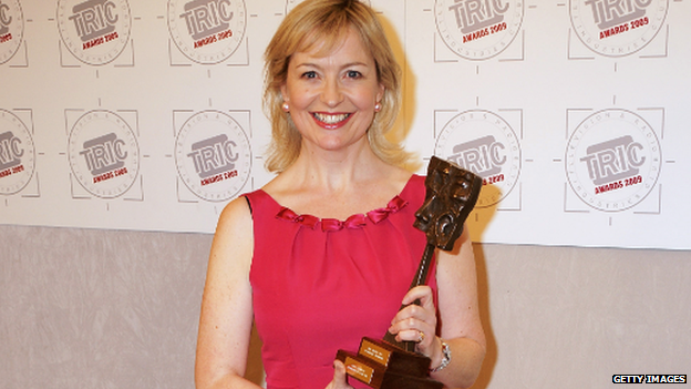 Carol Kirkwood with her Tric Award