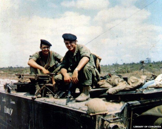 Chuck Hagel (right) as a soldier in Vietnam in 1968