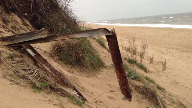 Debris on Hemsby beach