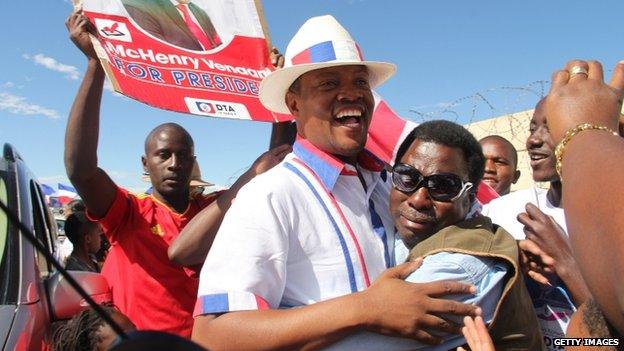 Namibian opposition party Democratic Turnhalle Alliance presidential candidate McHenry Venaani