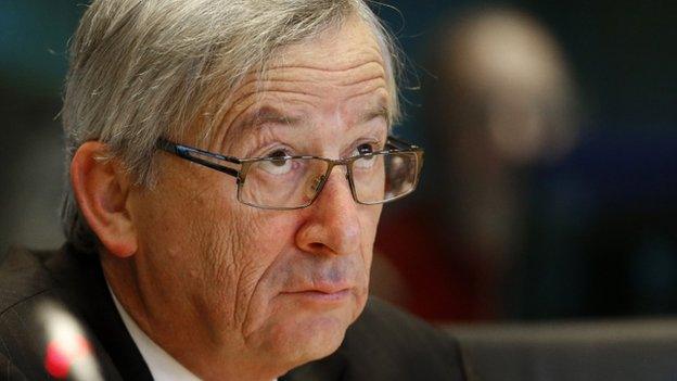 Luxembourg's then-Prime Minister Jean-Claude Juncker testifies before the European Parliament's Committee on Economic and Monetary Affairs in Brussels in this 10 January 2013