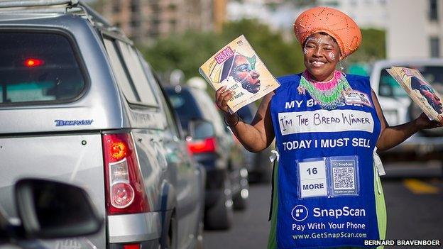 Big Issue seller in Cape Town