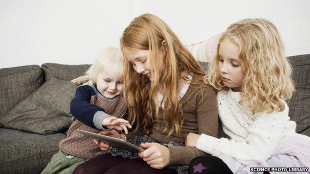 Children on tablet