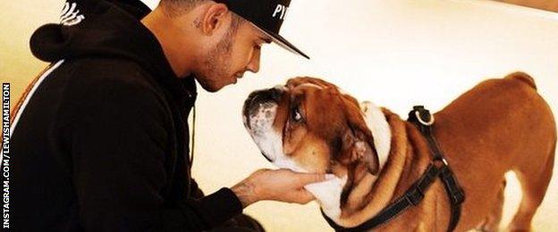 Roscoe and Lewis Hamilton