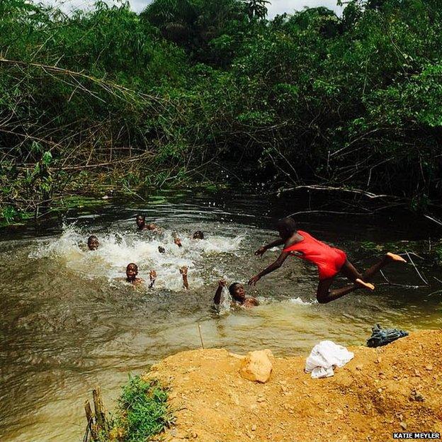 Children swimming