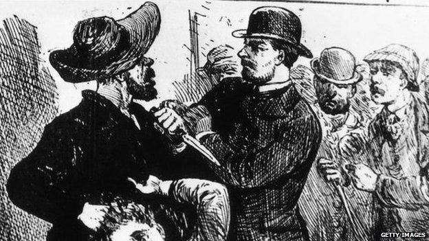 Drawing depicting a man accused of being Jack the Ripper