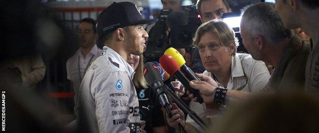 Lewis Hamilton interviewed