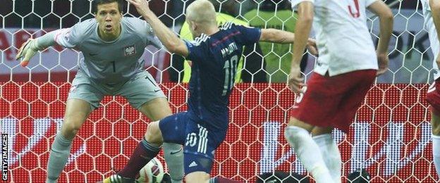 Steven Naismith scoring against Poland