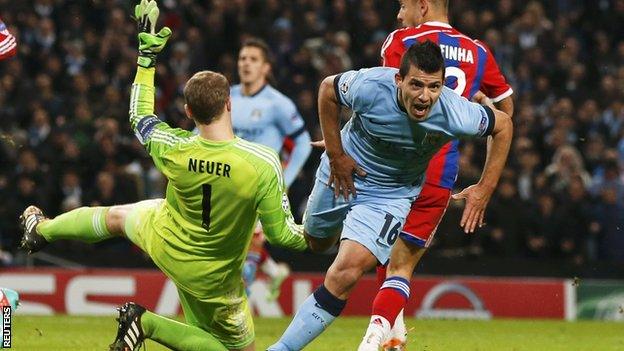 Sergio Aguero has now scored 10 goals in 11 Champions League games