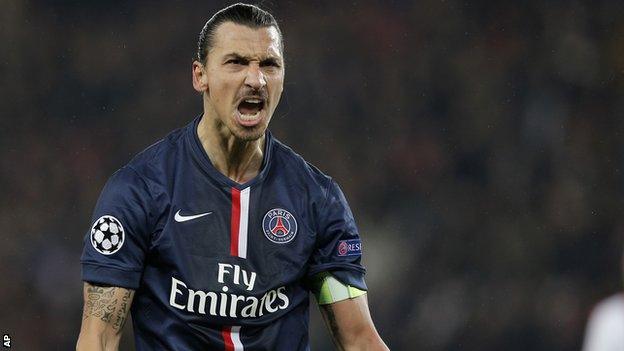 Paris St-Germain forward Zlatan Ibrahimovic