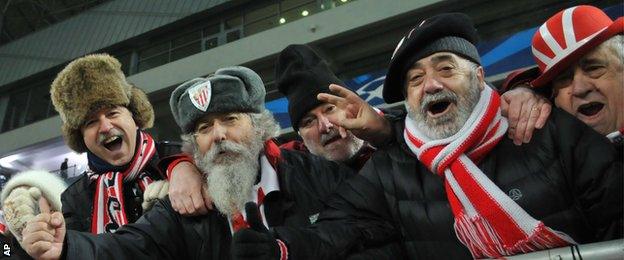Athletic Bilbao fans at Shakhtar Donetsk