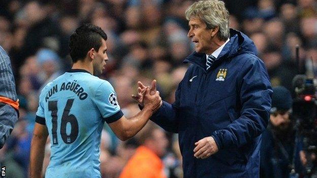 Sergio Aguero and Manuel Pellegrini