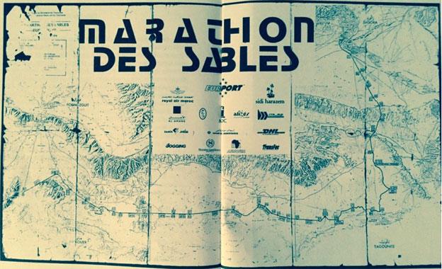 A map showing the 1994 Marathon des Sables route