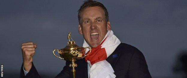 Ian Poulter after helping Europe win the 2014 Ryder Cup