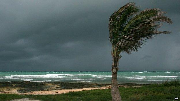 Tropical storm in the Bahamas