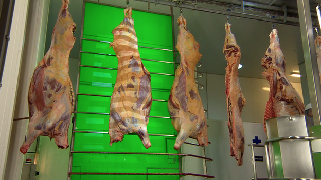 Sides of beef in Uruguay