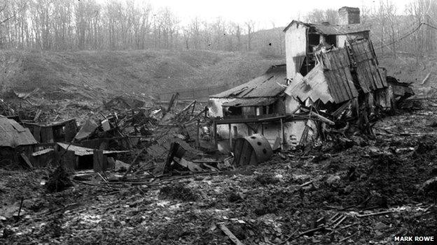 Destroyed plasterboard factory