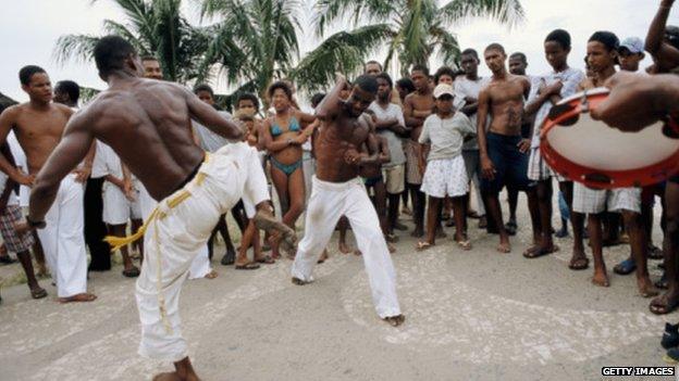 A capoeira circle in the northeast of Brazil