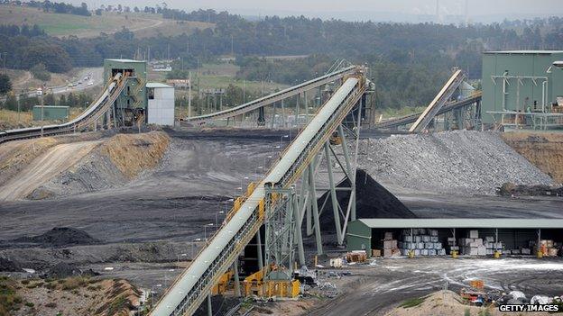 Ashton open cut coal mine near Camberwell in the Hunter Valley. Aug 2011