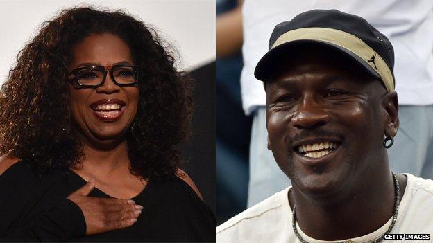 Oprah Winfrey and Michael Jordan