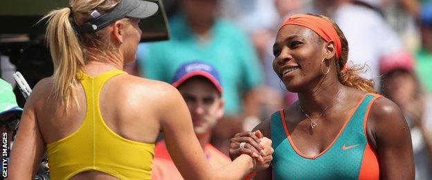 Serena Williams (right) and Maria Sharapova