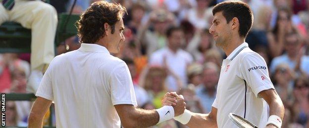 Roger Federer and Novak Djokovic