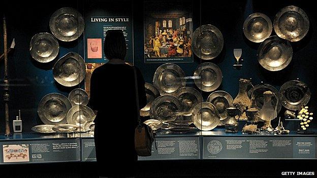 Artefacts on display from the wreck of the Mary Rose