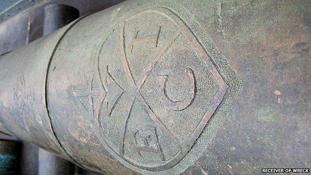 A United East India Company bronze cannon dated 1807