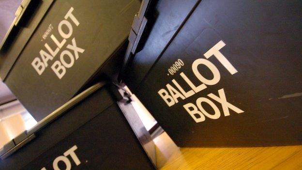 ballot boxes