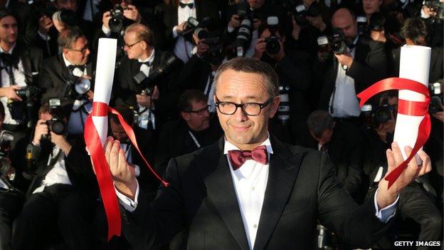 Andrey Zvyagintsev after winning Best Screenplay at Cannes in May 2014