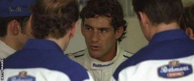 Ayrton Senna at the Brazilian Grand Prix in Interlagos, 1994