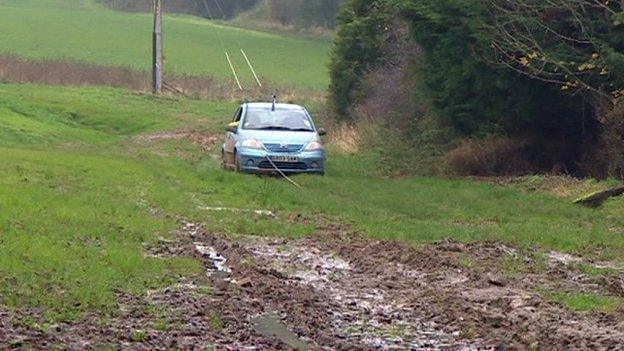 Car stuck in xxx field