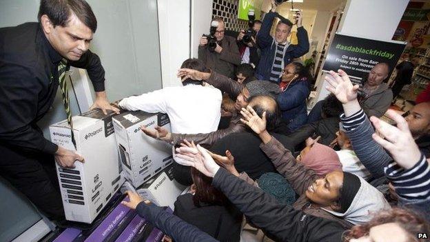 Black Friday shoppers at Asda