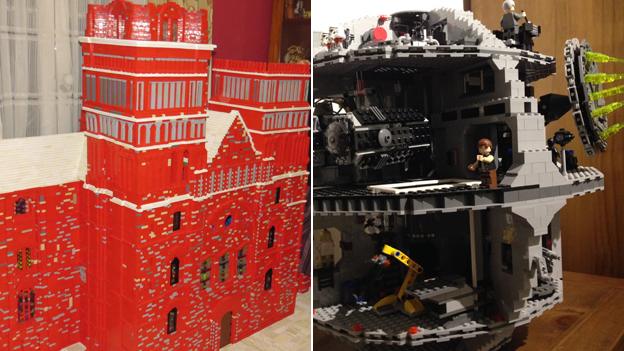 Lego cathedral and Lego Death Star