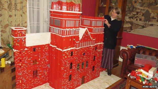 Catherine Weightman with Durham Cathedral Lego model