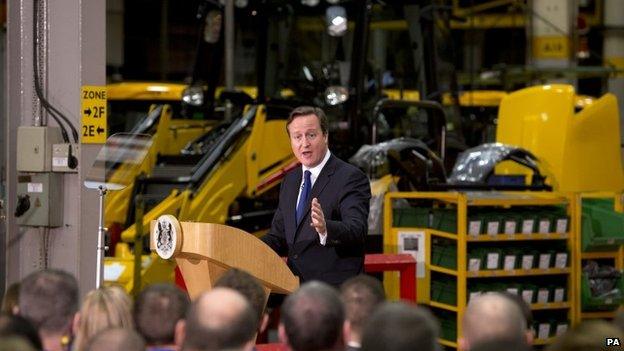 David Cameron speaking in the West Midlands