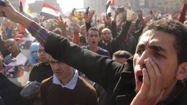 Islamists protest in the Egyptian capital Cairo