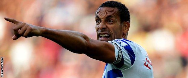 Rio Ferdinand in action for QPR in October